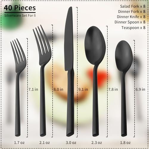 Potter Black 40 (Satin-Black / 40 pieces for 8)