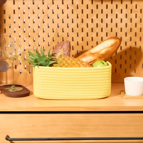 Small Storage Baskets for Organizing (4pcs-L11.5xW7.5xH4.7" / Yellow)