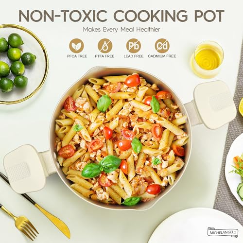 6 Quart Granite Nonstick Cooking Pot with Strainer Lid
