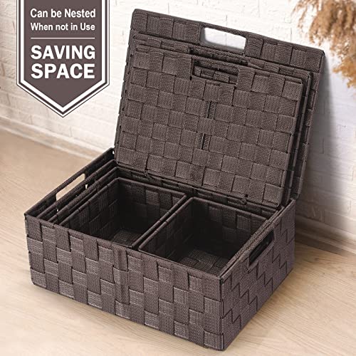 Storage Baskets with Lids (5 Count)