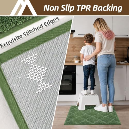 Kitchen Rugs Non Slip Washable 20"x32" (Green / 20"X 32")