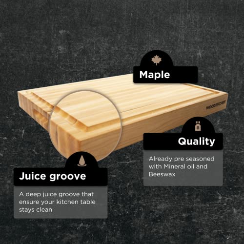 20" Classic Maple Reversible Cutting Board with Juice Groove (20"L x 16"W)