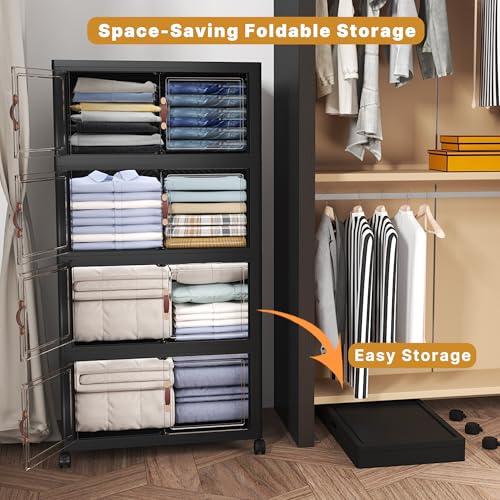 480QT Stackable Storage Bins with Lids (Black / 25.6"L)