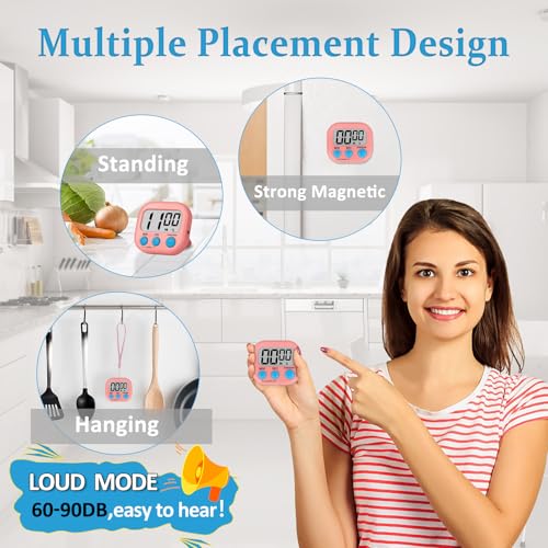 Digital Kitchen Classroom Timers for Kids Cooking 6pcs Blu Grn Pk (6 Count)