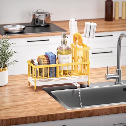Sponge Holder for Kitchen Sink (Yellow - 9.25″)