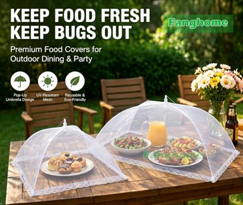 Food Covers for Outside Mesh (2 Pack 40"X24" + 2 Pack 17"X17")