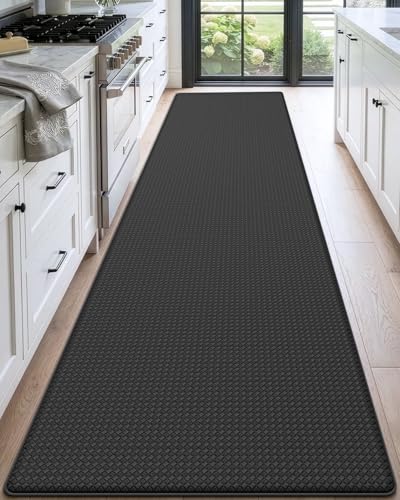 Kitchen Floor Mats Cushioned Anti Fatigue (Black / 108"l X 23"w X 0.4"th)