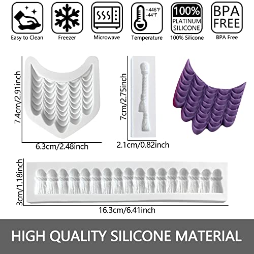 Macrame Tassel Cake Decoration Fondant Border Mold 3pcs (Macrame Tassel Fondant Mold)