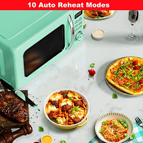 GLCMKZ11GNR10 Retro Countertop Microwave Oven with Auto Cook & Reheat (Green / 1.1 cu ft / Modern)