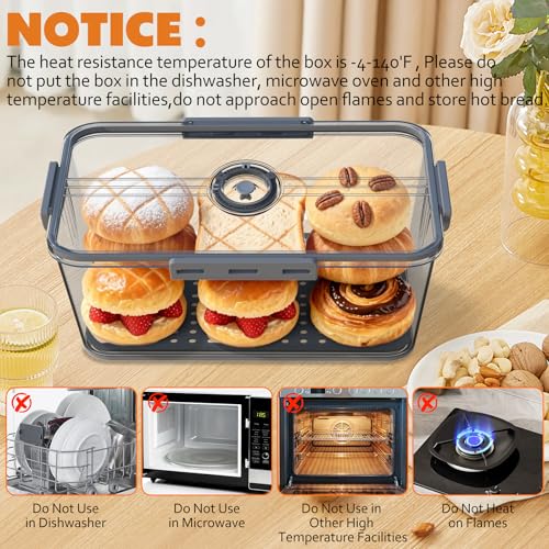 2PCS Bread Boxes (Grey-Small-2PCS)
