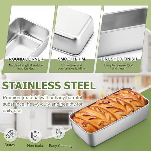 Loaf Pan 9 x 5 Inch Stainless Steel Bread Pan (4 Count)