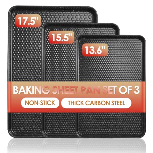 Baking Sheet Pan Set of 3 (Textured Black)
