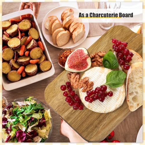6 Pcs Wood Cutting Boards Bulk Thicken with Handle Kitchen (15 x 7 inches)