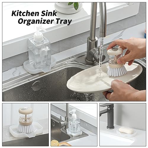 Silicone Soap Dish with Drain Spout (Translucent / S(4.9"×3.2"))