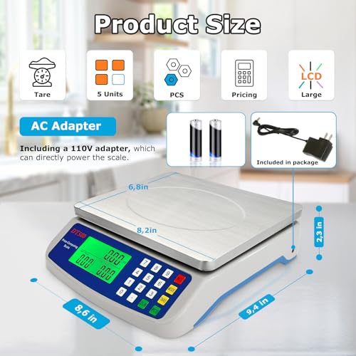 Large Digital Kitchen Scale 40kg (Gray 40kg)