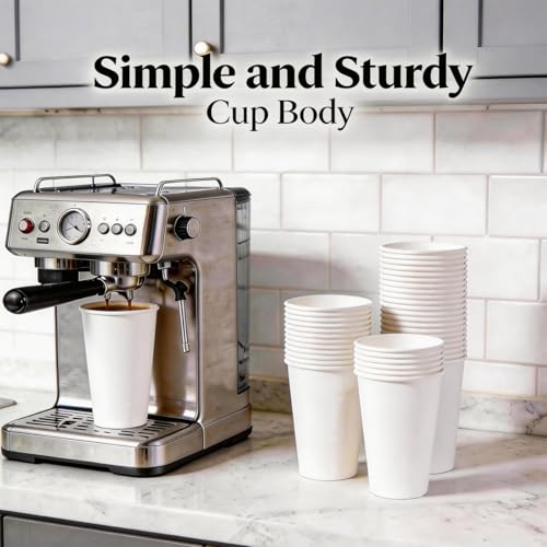 Disposable Paper Coffee Cups 16 oz 300 Count (White - 16 oz)