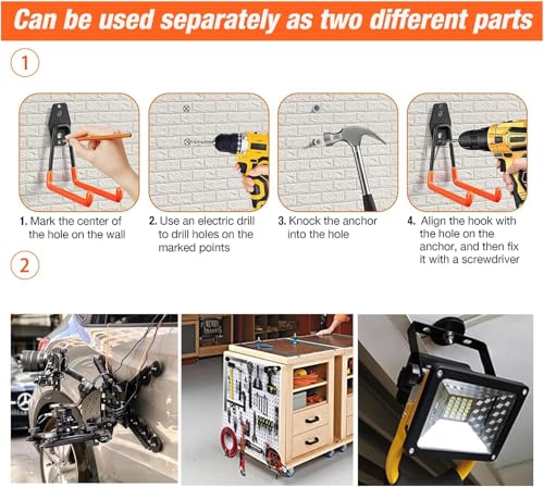 Strong Garage Magnetic Hooks Heavy Duty (Large&medium/8pack)