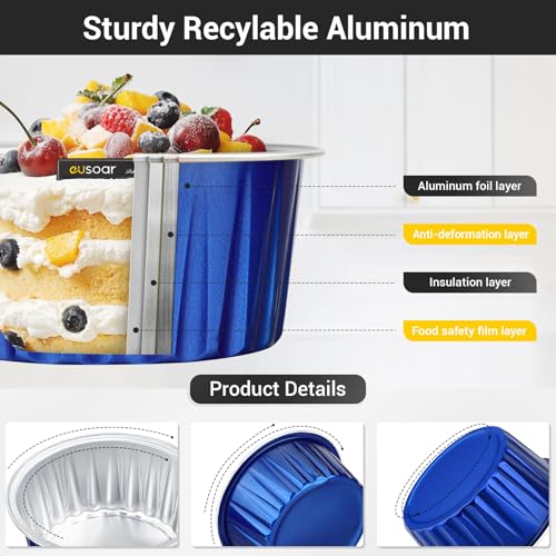 Mini Aluminum Pans with Lids (Royal Blue / 30pcs)