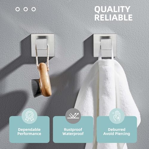 Bathroom Towel Hooks (2 Pack / Brushed Nickel)