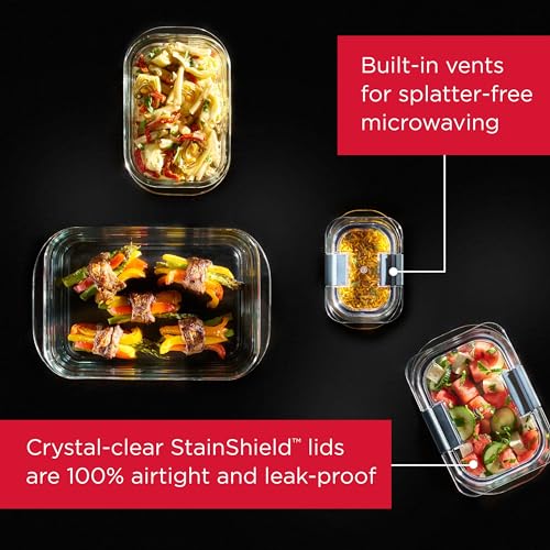 Brilliance Glass Food Storage Containers (3.2 Cup (8-Piece))