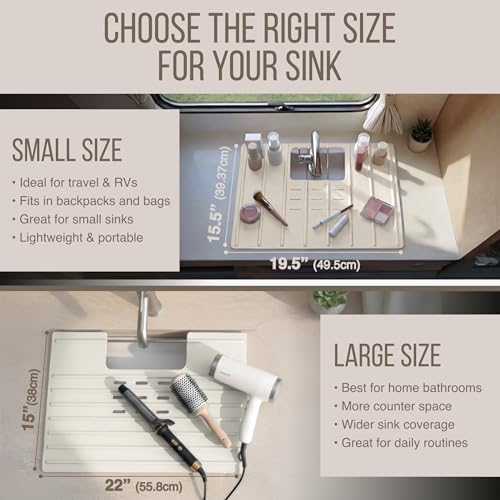 Bathroom Sink Cover for Counter Space (Taupe / Large)