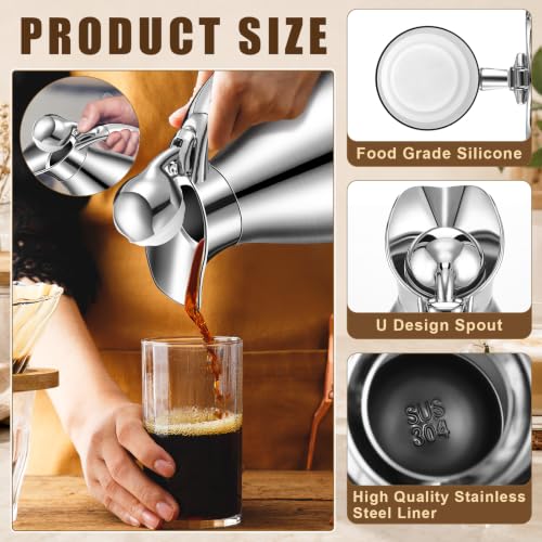 2 Pcs 68oz Thermal Coffee Carafe (Rose Gold, Sliver)