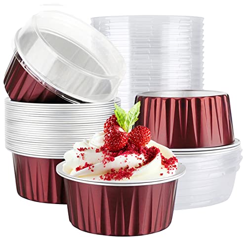 Disposable Creme Brulee Ramekins (Wine Red / 30pcs)