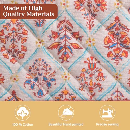 Pot Holders 100% Cotton Potholders (025 - Romane / 8" x 8" (Pot Holder Pack of 1))