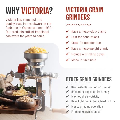 Manual Cast Iron Grain Mill 1200g with Low Hopper
