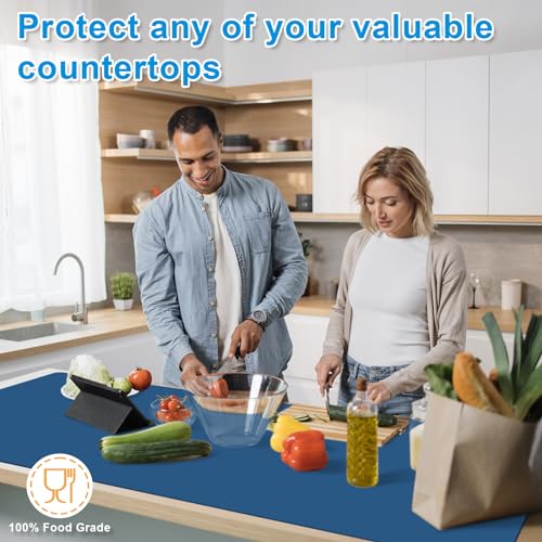 Silicone Mats for Kitchen Counter 47"x23.6"x0.08” (Blue / 47"L x 23.6"W)