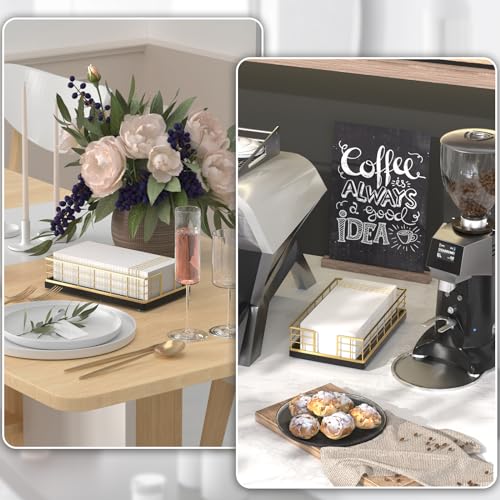 Guest Towel Holder Tray for Bathroom (Gold/Black / 9.06 x 5.51 x 2.56 inches)