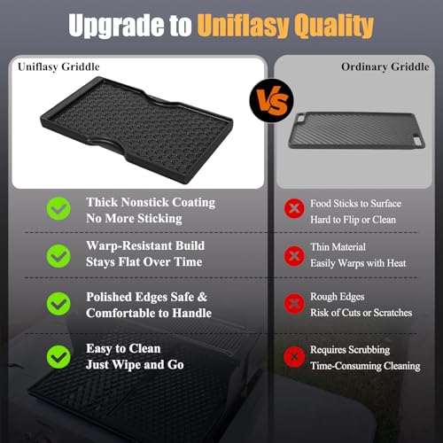 Grill Griddle for Weber Spirit E210 Spirit II E210 (17.5" x 10.2" x 1.2")