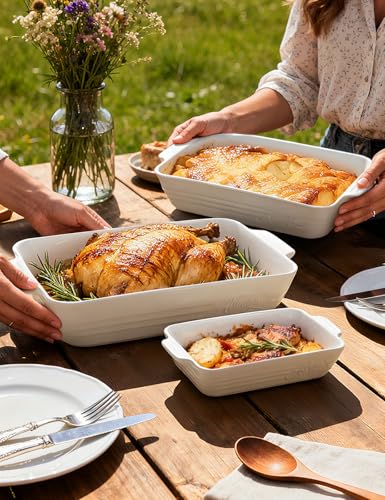 Ceramic Baking Dish Set (White)