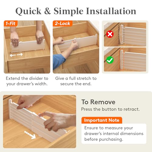 5" Tall Drawer Dividers (5"H, 11.5-18.5"L)