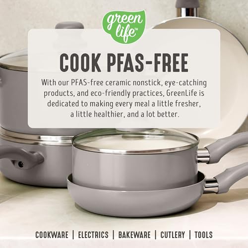 2 Piece 8" & 10" (8" and 10" Frying Pan Skillet Set / Light Gray)