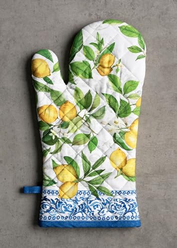 100% Cotton Oven Mitt & Pot Holder Set (032 - Cedrat / 7.5" x 13" & 8" x 8" (Oven Mitt & Pot Holder))