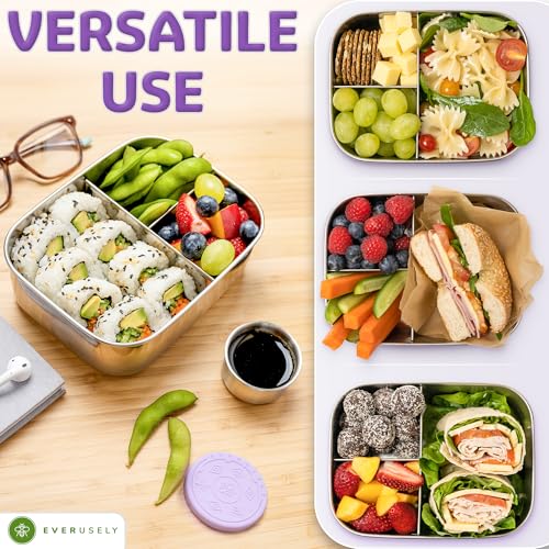 Stainless Steel Bento Box + Condiment Container (Lavender / 47oz / 1400ml)