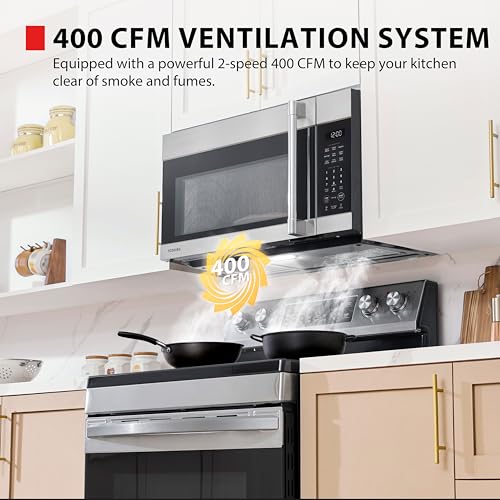 Over-the-Range Microwave Oven, 1.9 Cu.Ft, 1000W, Stainless Steel (Over the Range-1.9 Cu.Ft.)