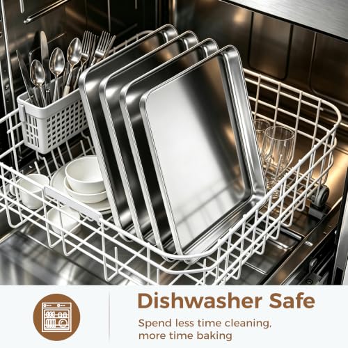 Stainless Steel Baking Sheet 4 Pack (12.4"x9.7")