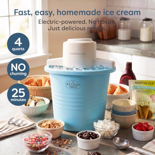 Electric Ice Cream Maker (4 Qt / Blue)