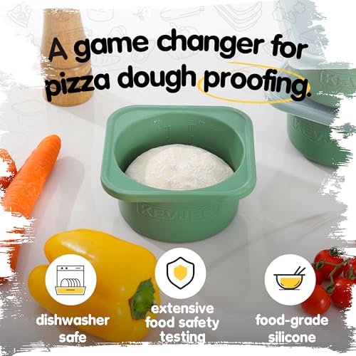 500ml Individual Pizza Dough Proofing Container with Airtight Lid (Green)