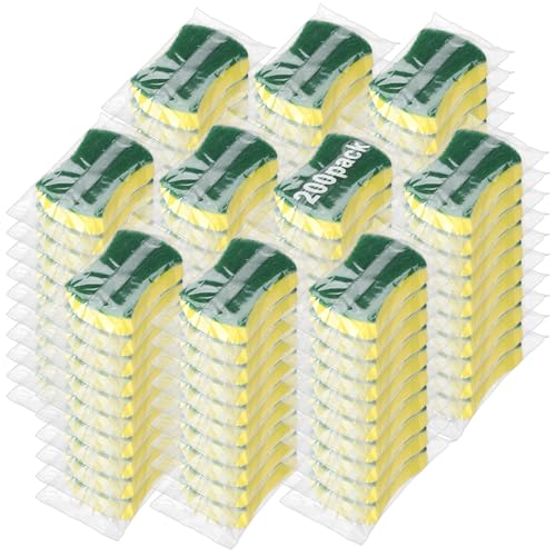 200 Pcs Individually Wrapped Sponges Uncompressed Green (100 Count)