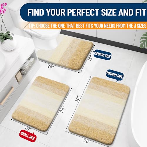 Bathroom Runner Rug 59x20 (59" X 20" / Light Yellow)