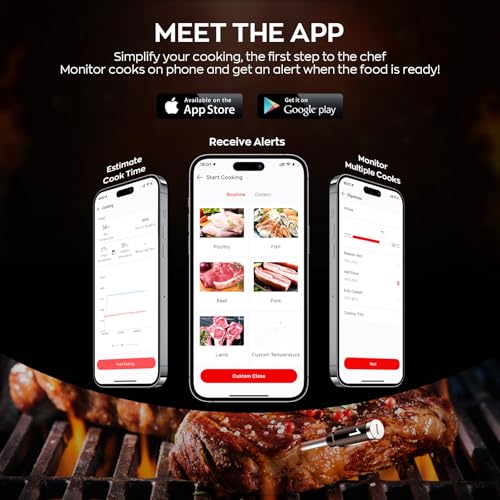 Smart Wireless Meat Thermometer with Dual Probes