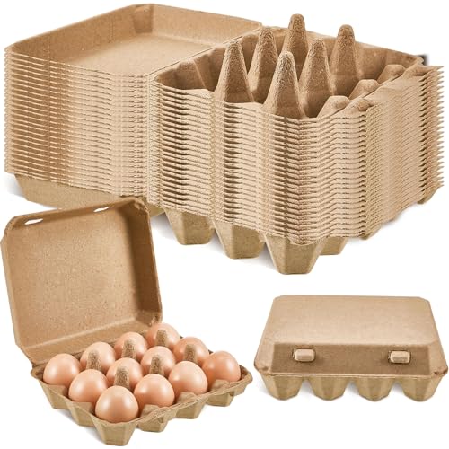 25 Pieces Paper Pulp Egg Cartons 3x4 Style Vintage Blank Egg Cartons for Fresh Duck Quail Storage Kitchen Family Farmhouse (3x4 / Natural Color)