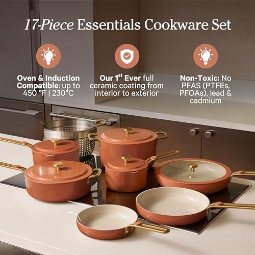 Essentials Complete Cookware Set (Terracotta / 17 piece)