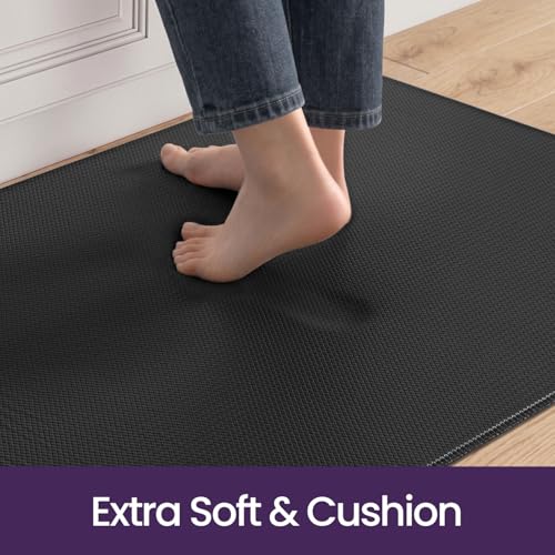 Kitchen Floor Mats Cushioned Anti Fatigue (2-black / 86"l X 23"w X 0.4"th)