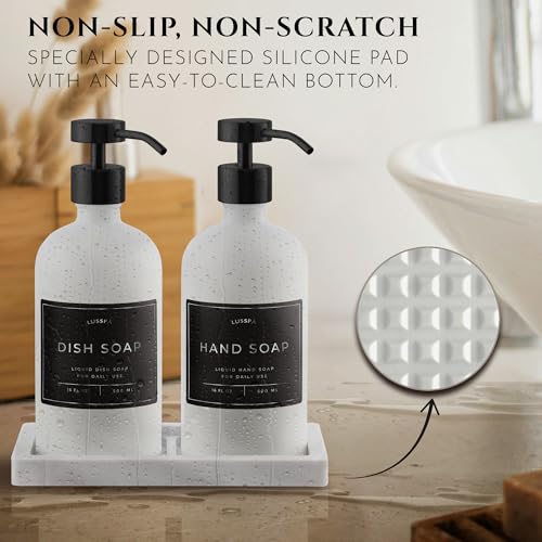 Glass Soap Dispenser Set of 2 (White/Black)