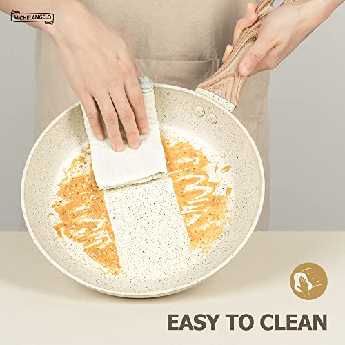Small Frying Pan with Lid (White Granite / 8 Inch)