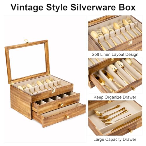 Silverware Box (3 Layer Carbonized Black)